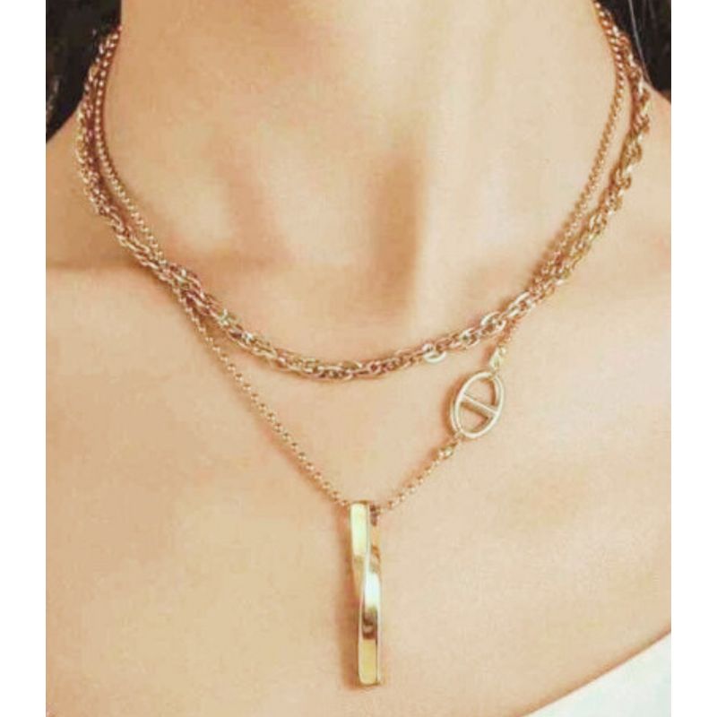 A.A.Y - Gold Chain Titanium Steel Pendant Necklace