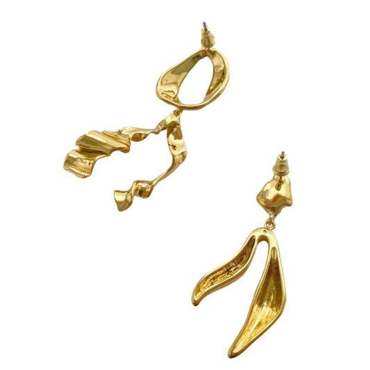 Gold Metallic Asymmetrical Pendant Earrings for women - A.A.Y FASHION