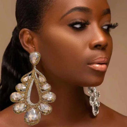 Gold Water Diamond Fashion Earrings  - A.A.Y FASHION