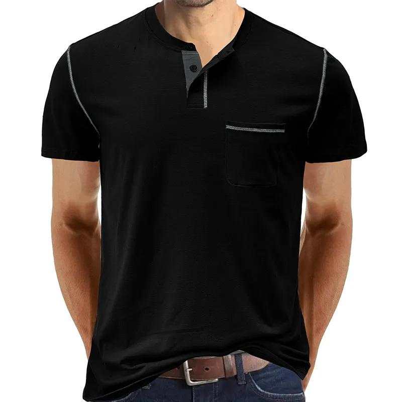 Henley Cotton Polo Shirt Solid Colors Heyang Industrial Co., Ltd