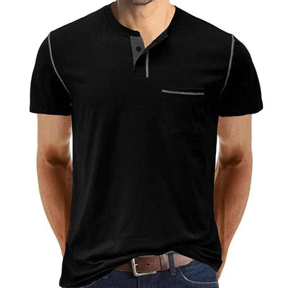 Henley Cotton Polo Shirt Solid Colors Heyang Industrial Co., Ltd