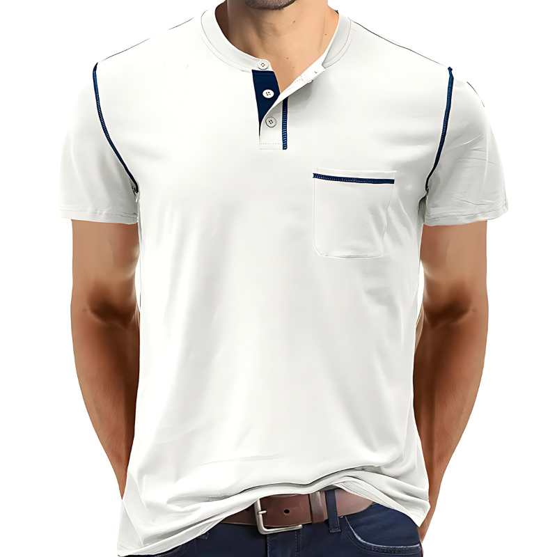 Henley Cotton Polo Shirt Solid Colors Heyang Industrial Co., Ltd