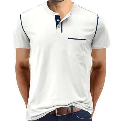 Henley Cotton Polo Shirt Solid Colors Heyang Industrial Co., Ltd