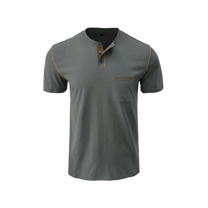 Henley Cotton Polo Shirt Solid Colors Heyang Industrial Co., Ltd