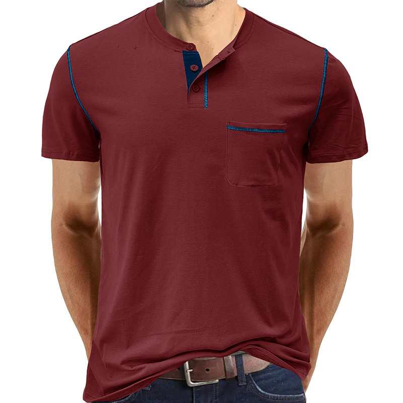 Henley Cotton Polo Shirt Solid Colors Heyang Industrial Co., Ltd