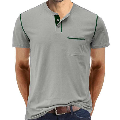 Henley Cotton Polo Shirt Solid Colors Heyang Industrial Co., Ltd