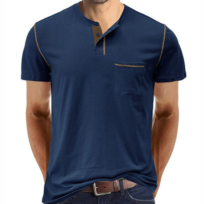 Henley Cotton Polo Shirt Solid Colors Heyang Industrial Co., Ltd