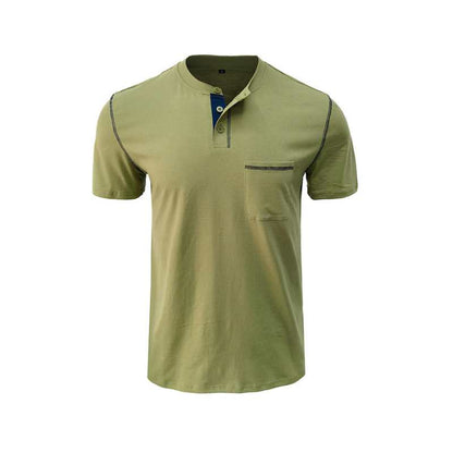 Henley Cotton Polo Shirt Solid Colors Heyang Industrial Co., Ltd