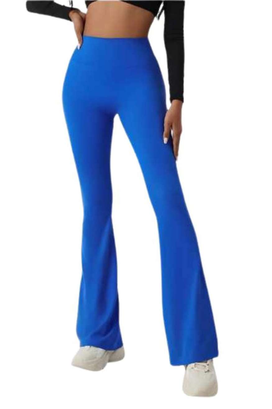 High Rise Blue Flared Yoga Pants