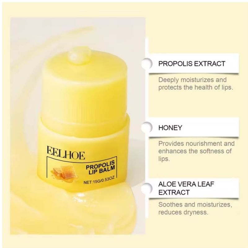Honey Propolis Lip Balm Stick – Intensive Nourishing Hydrating Care for Dry, Chapped Lips, Yiwu Cujia Trade Co., Ltd