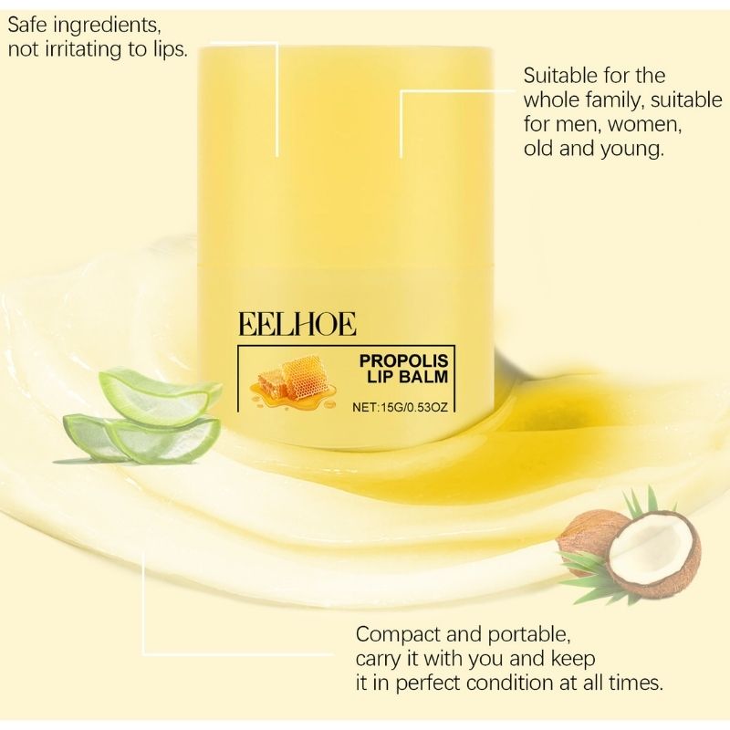 Honey Propolis Lip Balm Stick – Intensive Nourishing Hydrating Care for Dry, Chapped Lips, Yiwu Cujia Trade Co., Ltd