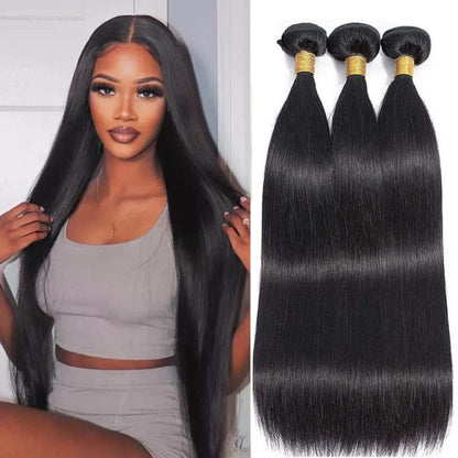 Human Hair Bundle - Straight Wave Extensions, BuckyDrop
