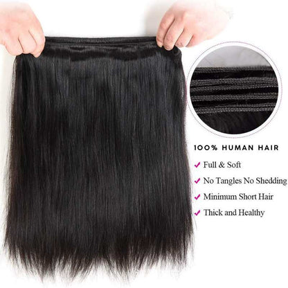Human Hair Bundle - Straight Wave Extensions, BuckyDrop