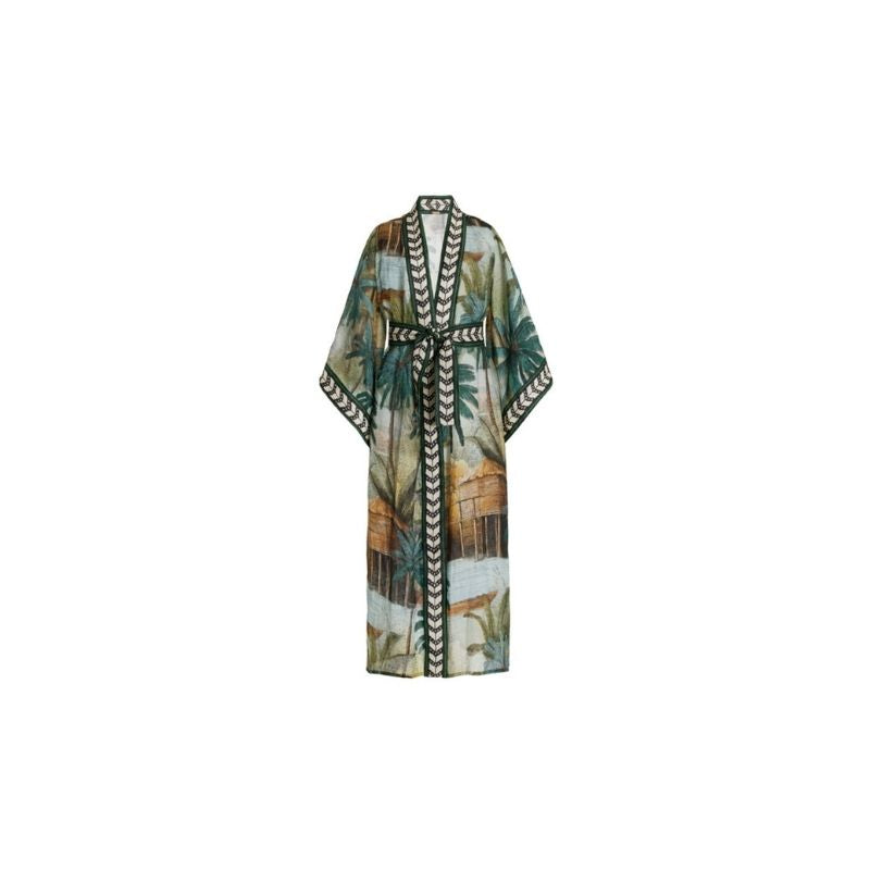 Kimono Mori Print Long Cardigan - A.A.Y FASHION
