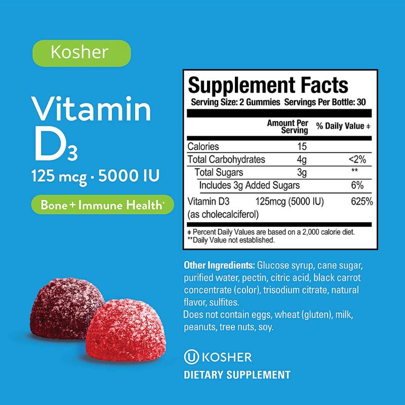 Kosher Vitamin D3 Gummies 5000 IU