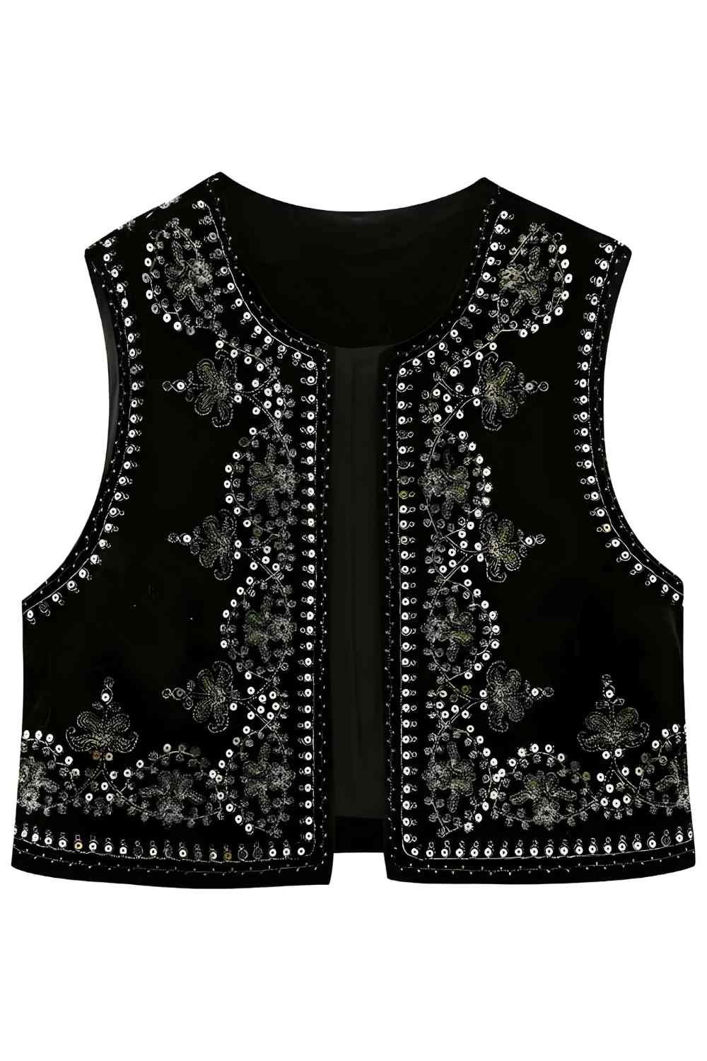 Ladies Embroidered Velvet Vest - A.A.Y FASHION