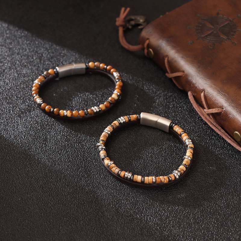 Lapis Lazuli Natural Stone - Steel Bracelet,BuckyDrop