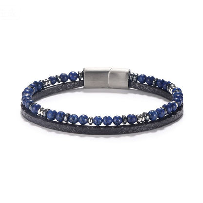 Lapis Lazuli Natural Stone - Steel Bracelet,BuckyDrop