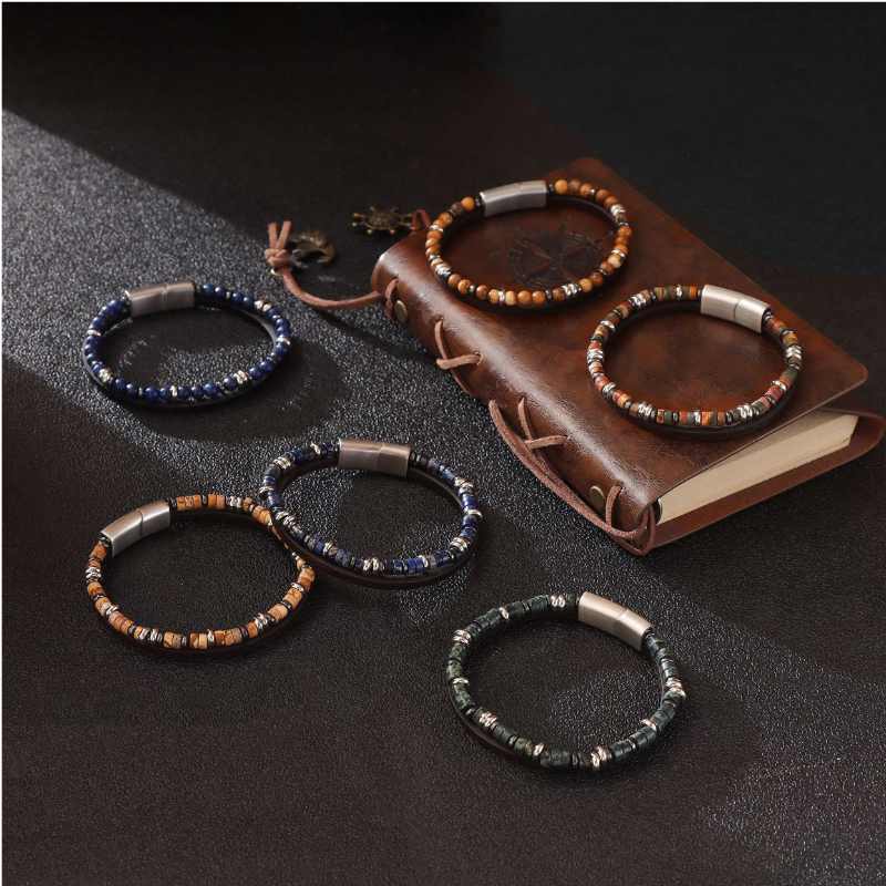 Lapis Lazuli Natural Stone - Steel Bracelet,BuckyDrop