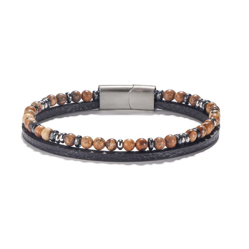 Lapis Lazuli Natural Stone - Steel Bracelet,BuckyDrop