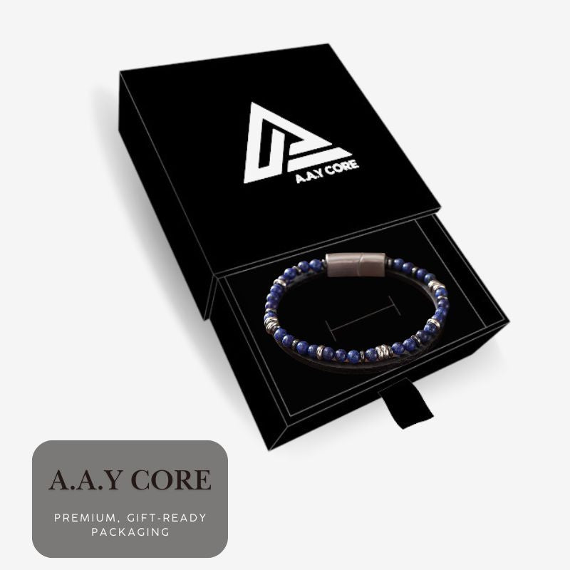 Lapis Lazuli Natural Stone - Steel Bracelet,BuckyDrop