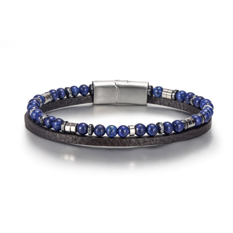 Lapis Lazuli Natural Stone - Steel Bracelet,BuckyDrop