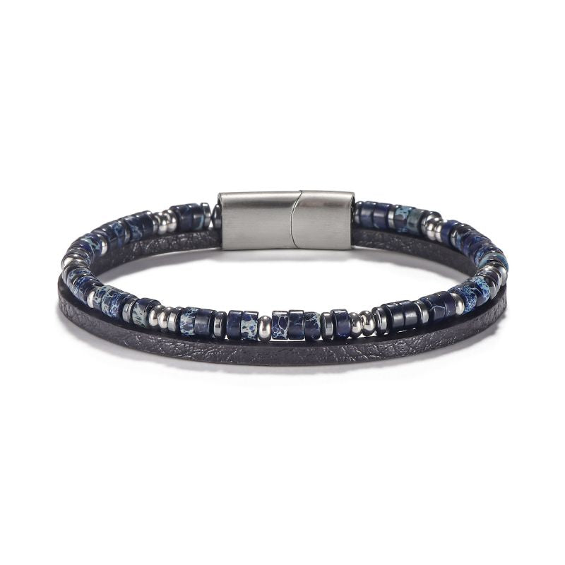 Lapis Lazuli Natural Stone - Steel Bracelet,BuckyDrop