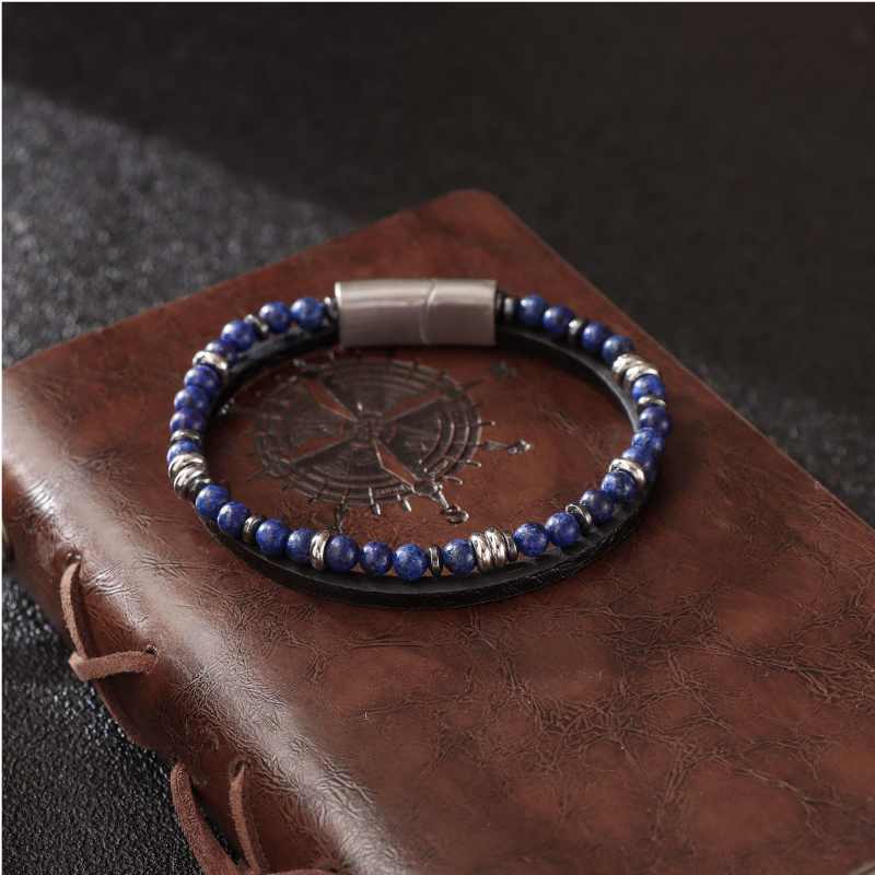 Lapis Lazuli Natural Stone - Steel Bracelet,BuckyDrop