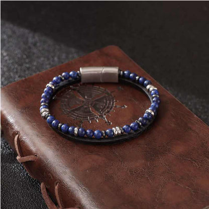 Lapis Lazuli Natural Stone - Steel Bracelet,BuckyDrop