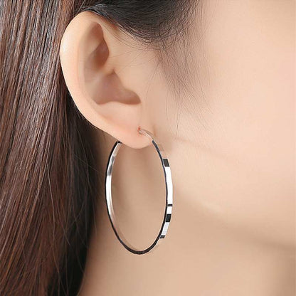 Large Silver Hoop Earrings Yiwu Cujia Trade Co., Ltd