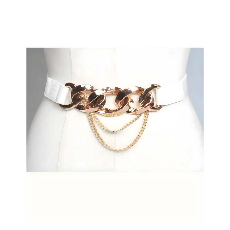 Leather Gold Chain Fashion Belt - A.A.Y FASHION