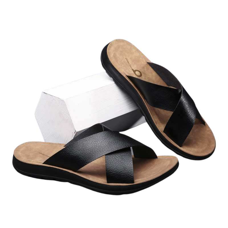 Leather T-Buckle Sandals - A.A.Y FASHION