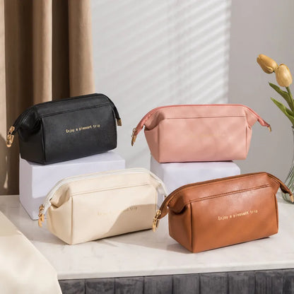Faux Leather Cosmetic Bag for Women - Makeup Bag Portable Storage Purse, Yiwu Cujia Trade Co., Ltd 