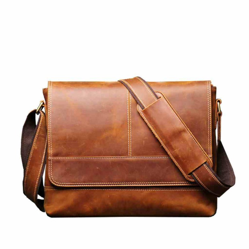 Leather Messenger Bag  - Cowhide Brown Heyang Industrial Co., Ltd