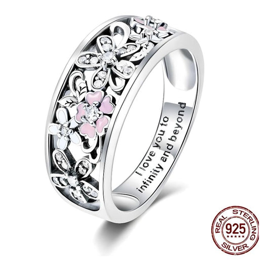 Love Promise Ring made from 925 Sterling Silver - Zirconia - A.A.Y FASHION