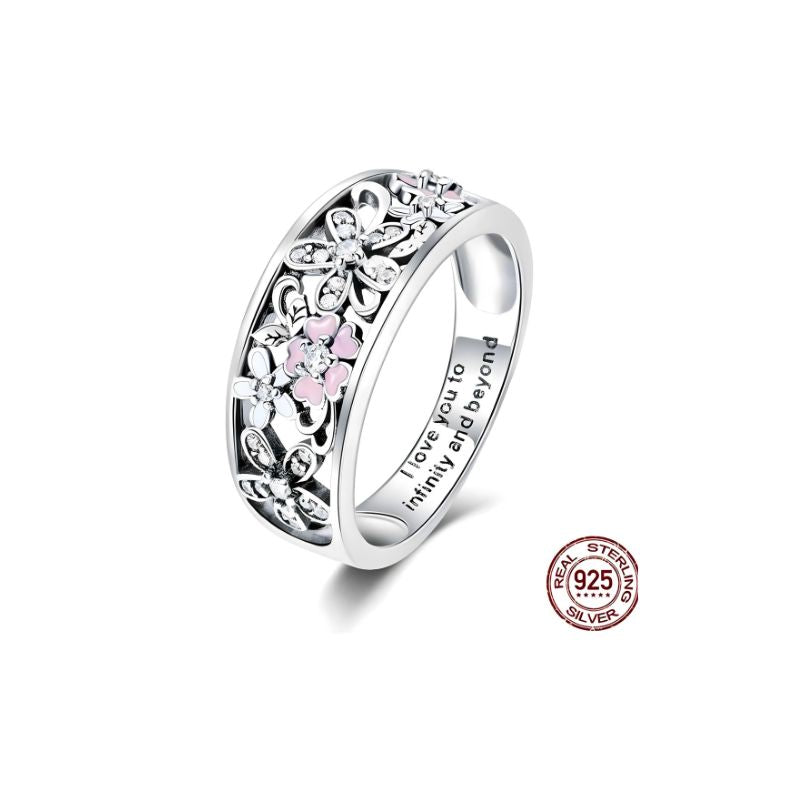 Love Promise Ring made from 925 Sterling Silver - Zirconia - A.A.Y FASHION