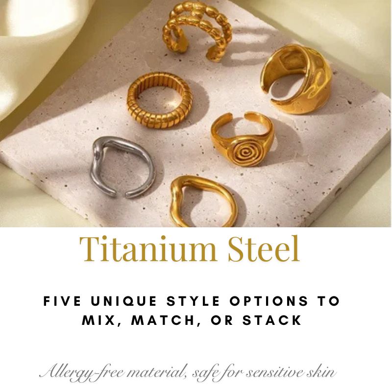 Luxury Statement Rings in Gold & Silver Finish – Titanium Steel, Yiwu Cujia Trade Co., Ltd