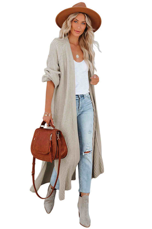 Women's Maxi Loose Split Long Knitted Cardigan Sweater - A.A.Y FASHION