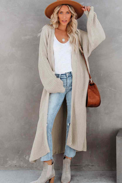 Maxi Loose Split Long Knitted Cardigan Sweater