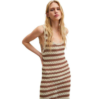 Maxi Sleeveless Striped Knit Dress - A.A.Y FASHION