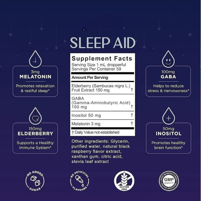 Melatonin Elderberry Sleep Aid Drops