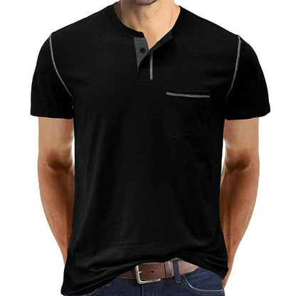 Men's Henley Cotton Polo Shirt - A.A.Y FASHION