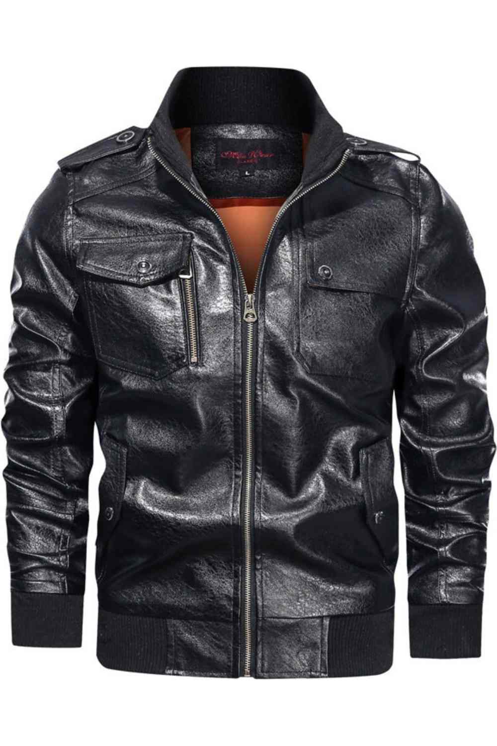 Men's Black Leather Jacket - Bold and Elegant Style for Adults - A.A.Y FASHION