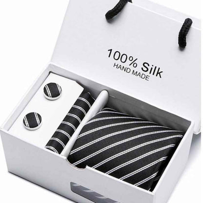 Silk Tie Gift Box Scarf Tie Cufflinks - A.A.Y FASHION