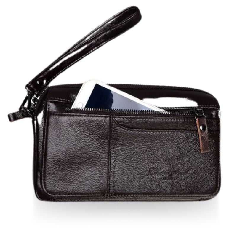 Men’s Genuine Leather Clutch Wallet – Wristlet Organizer Bag, BuckyDrop