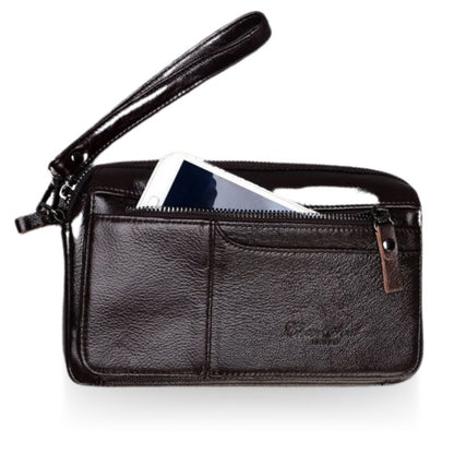 Men’s Genuine Leather Clutch Wallet – Wristlet Organizer Bag, BuckyDrop