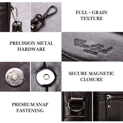 Men’s Genuine Leather Clutch Wallet – Wristlet Organizer Bag, BuckyDrop