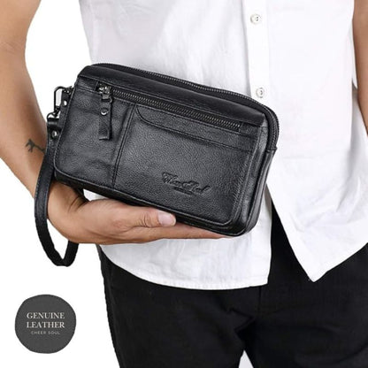 Men’s Genuine Leather Clutch Wallet – Wristlet Organizer Bag, BuckyDrop