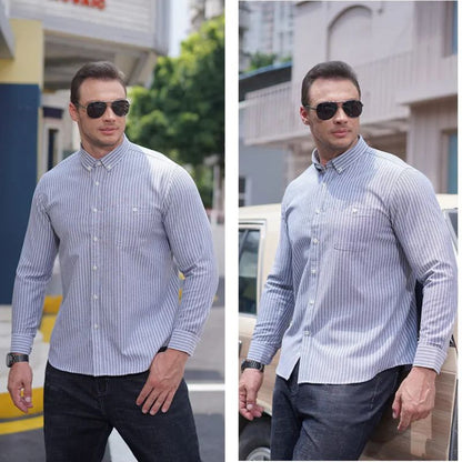 Men’s Striped Button-Down Shirt  Plus Sizes to 10XL, Yiwu Cujia Trade Co., Ltd