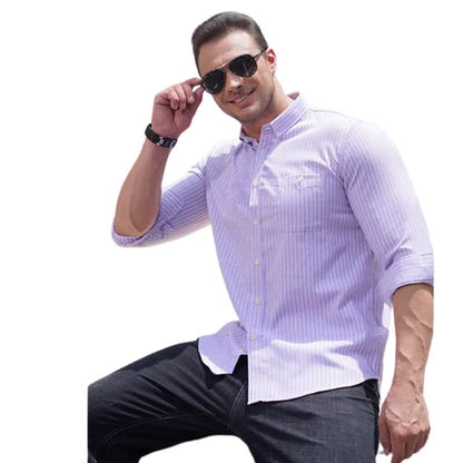 Men’s Striped Button-Down Shirt  Plus Sizes to 10XL, Yiwu Cujia Trade Co., Ltd
